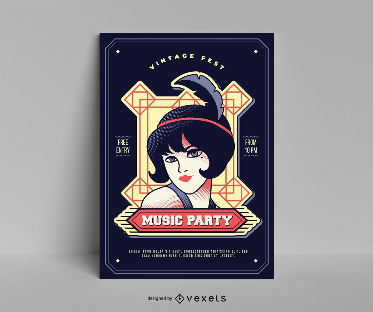 Vintage music poster template