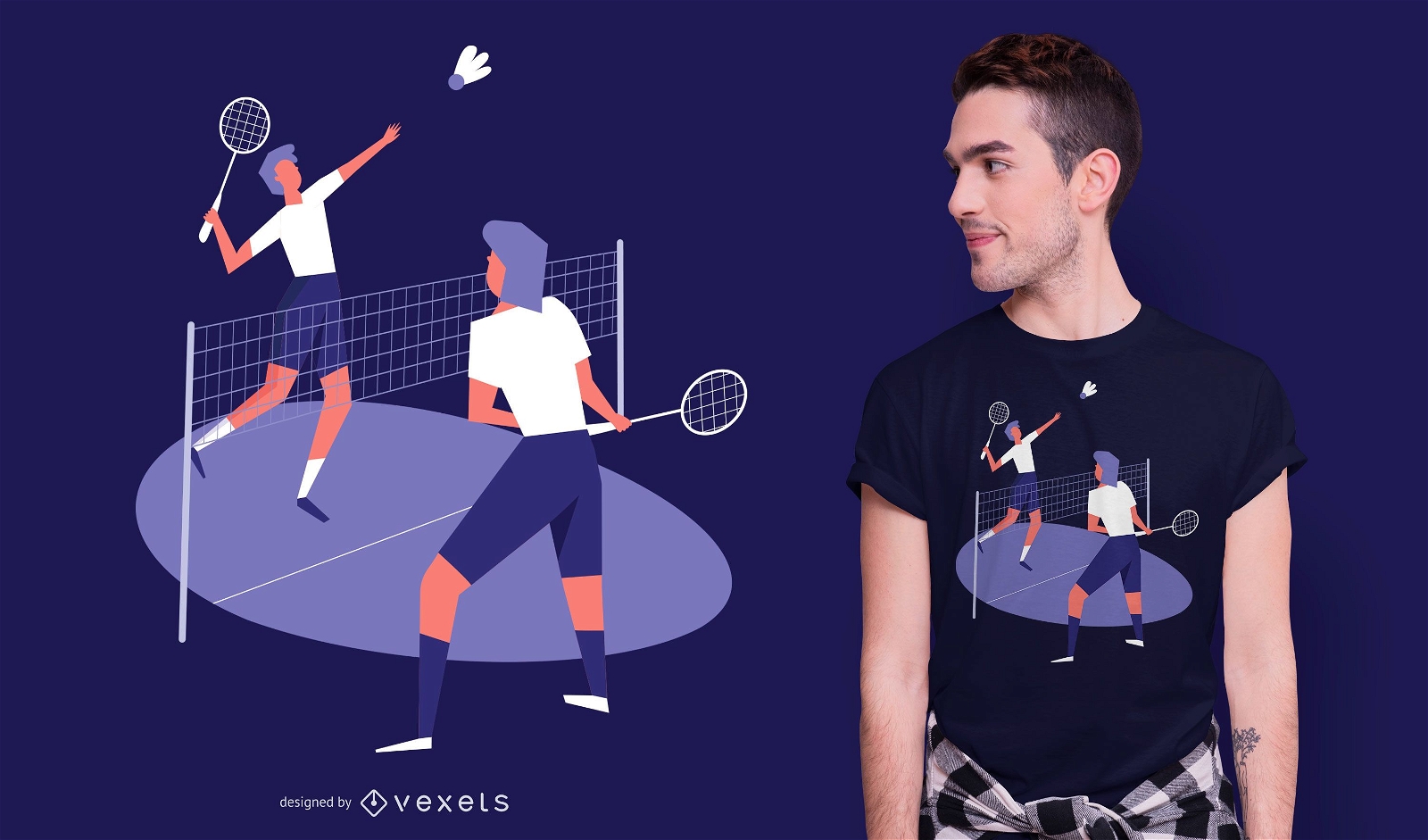 Badmintonspieler-T-Shirt Design