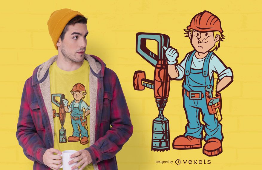 Construction man t-shirt design Construction man t-shirt design