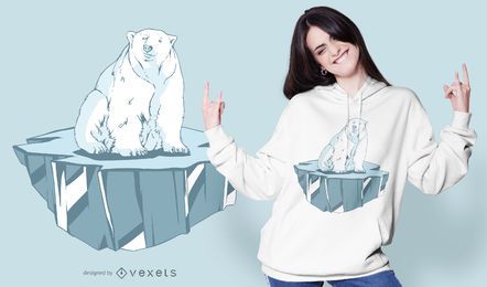 Diseño de camiseta de hielo de oso polar
