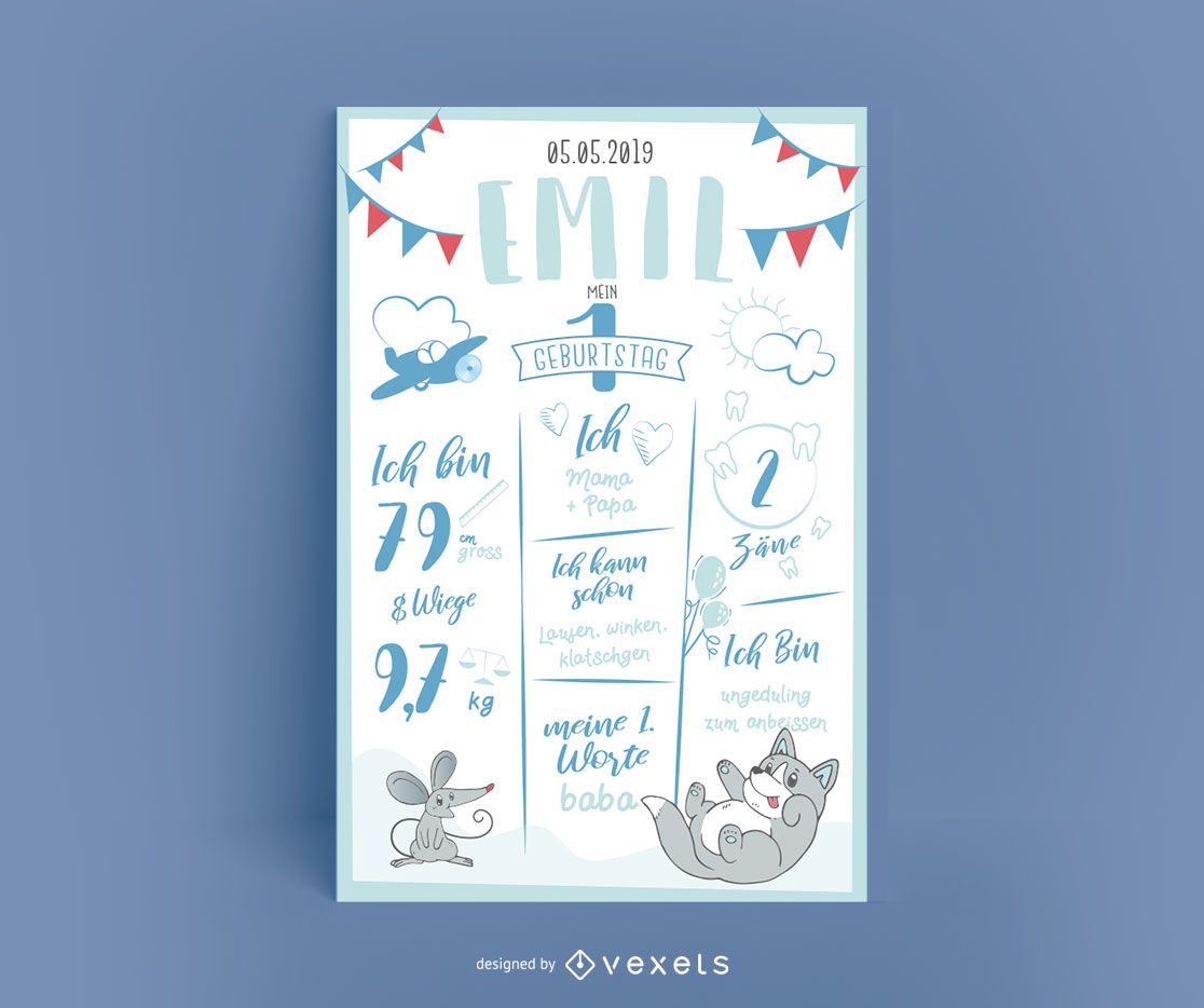 Download Baby Milestone Board Template - Vector Download