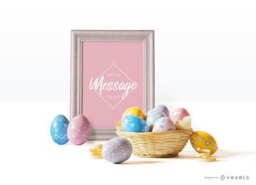 Maqueta de marco de huevos de pascua