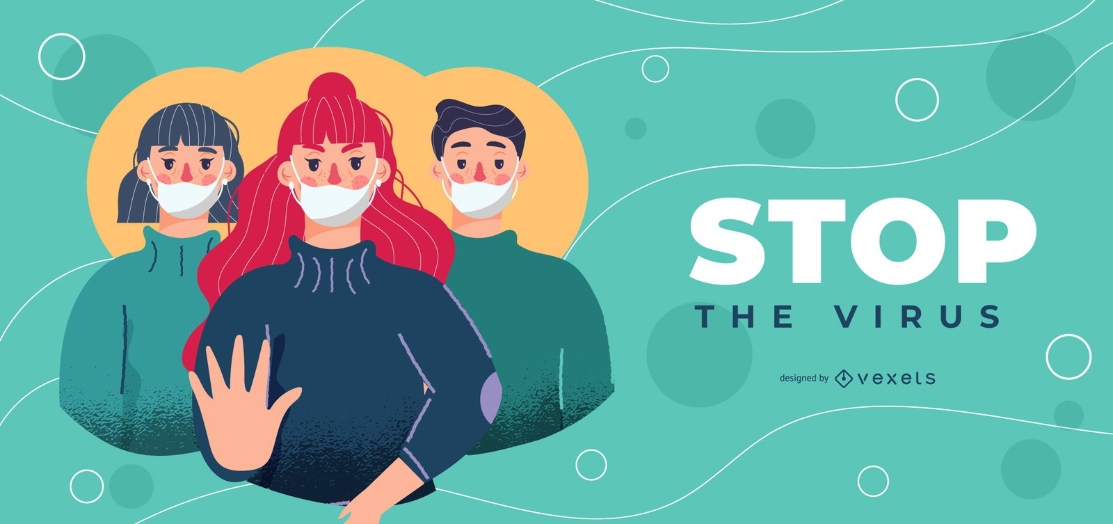 Stop virus banner template