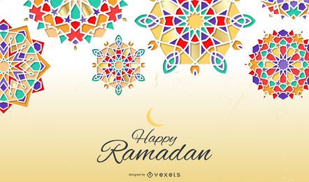 Glückliches Ramadan-Mandala-Hintergrunddesign