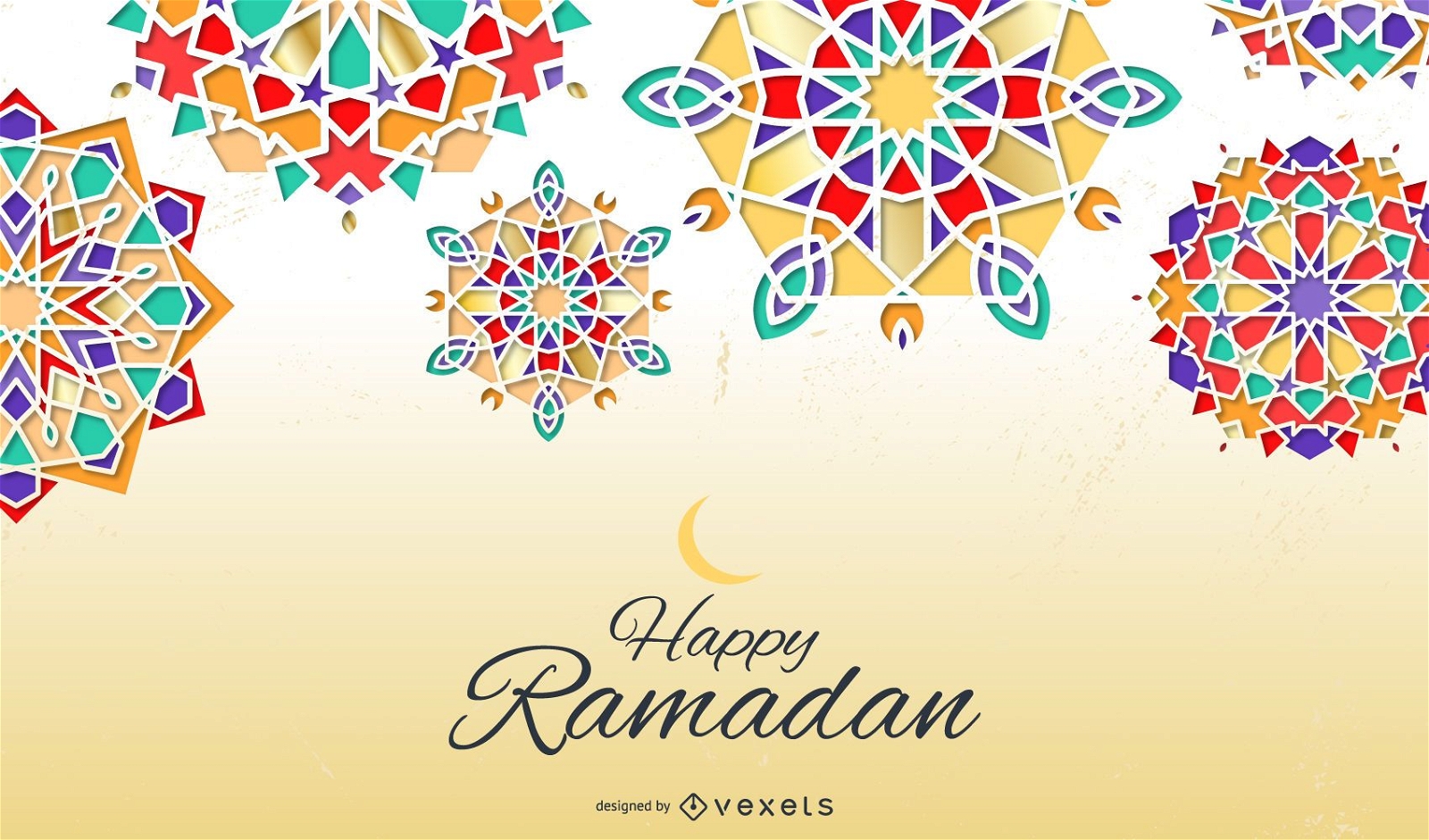 Diseño de fondo feliz Ramadán Mandala
