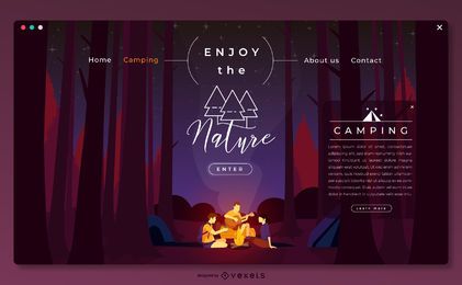 Plantilla de página de destino de camping