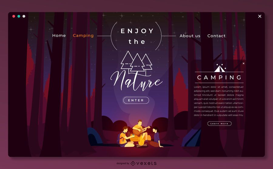 Camping landing page template Camping landing page template