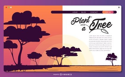 Planta una plantilla de página de destino de árbol
