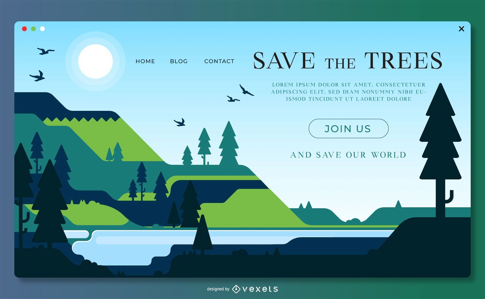 Save the trees landing page template