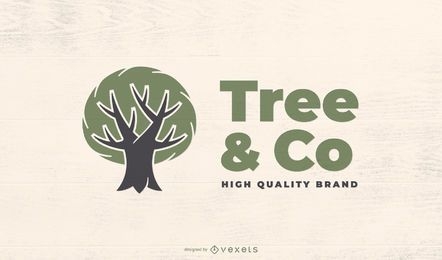Modelo de logotipo de árvore verde ecológica