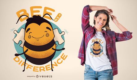 Abeja la diferencia linda diseño de camiseta