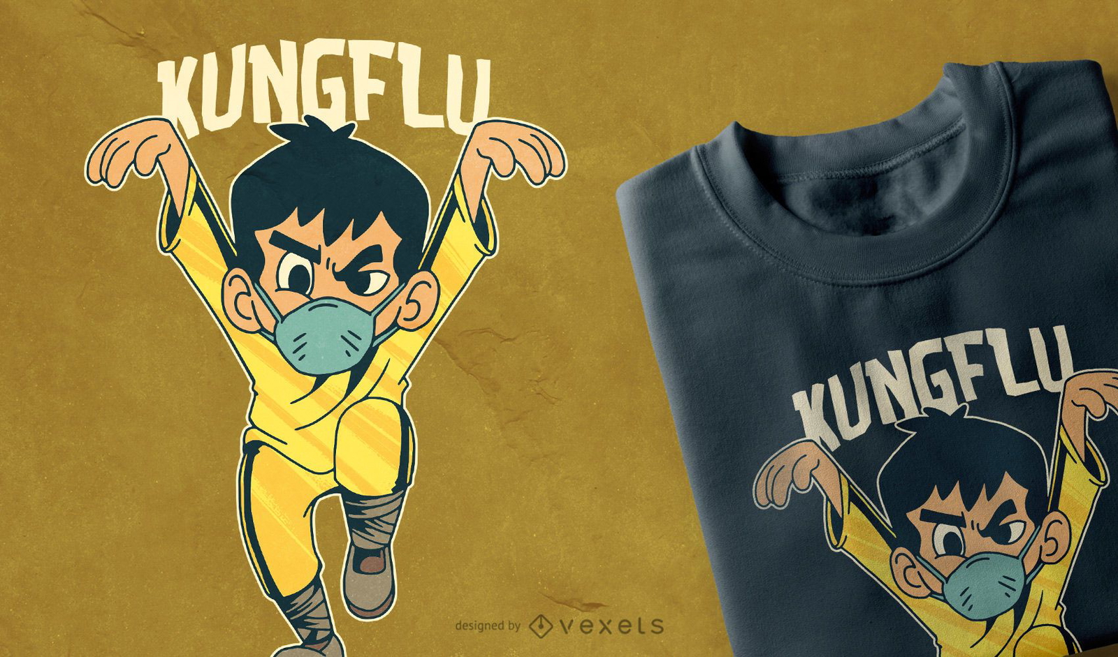 Design de camiseta Kungflu