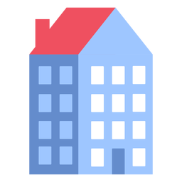Edificio casa de cuatro pisos plana Diseño PNG