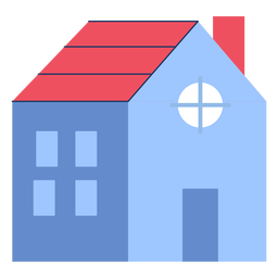 Casa de construção com telhado vermelho Desenho PNG