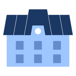 Building two floor home flat PNG Design