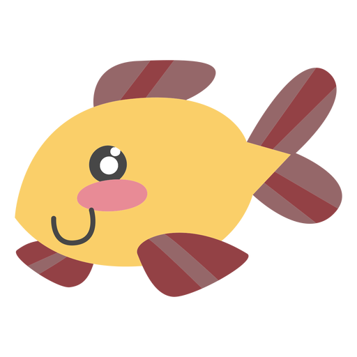 Carácter pez lindo color Diseño PNG