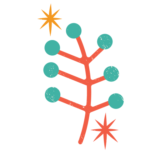 Christmas branch flat color PNG Design