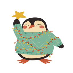 Christmas penguin flat PNG Design