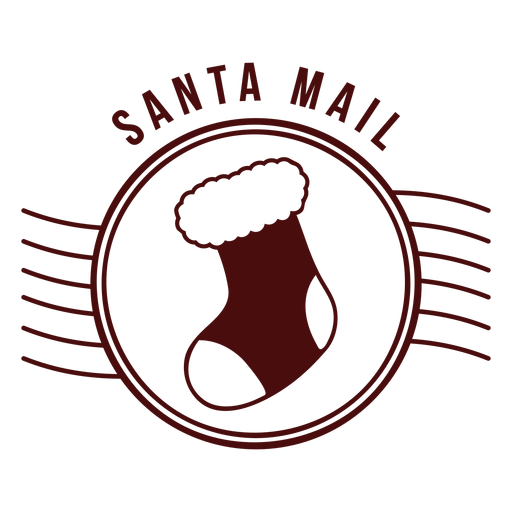 Franqueo de navidad letras santa mail Diseño PNG