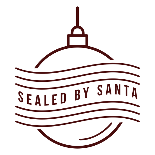 Weihnachtsporto Schriftzug von Santa versiegelt PNG-Design