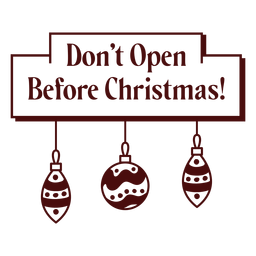 Letras de franqueo navideño no abrir juguetes Diseño PNG