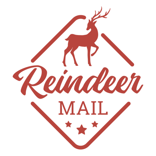 Christmas reindeer stamp lettering PNG Design