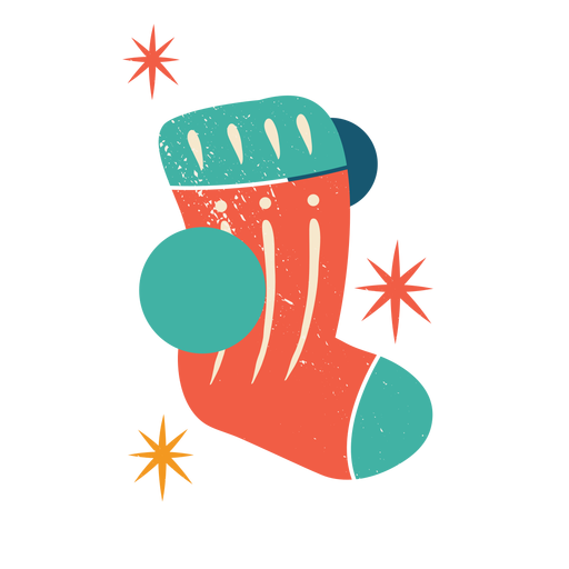 Christmas sock flat color PNG Design