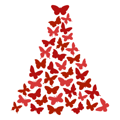 Christmas tree butterflies PNG Design