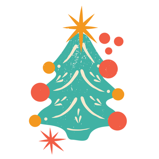 Christmas tree flat color PNG Design