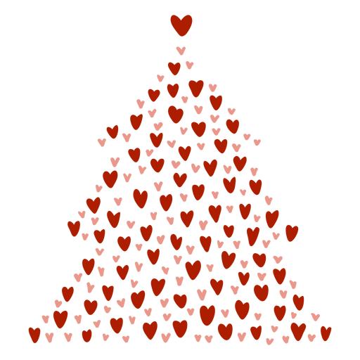 Christmas tree hearts PNG Design