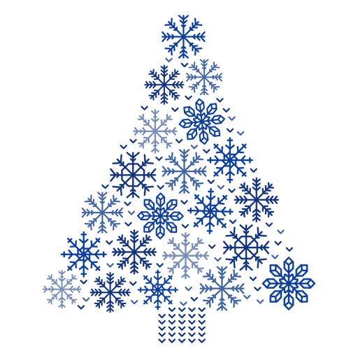 Weihnachtsbaum Schneeflocken PNG-Design