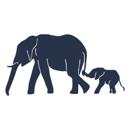 Familia de elefantes Diseño PNG