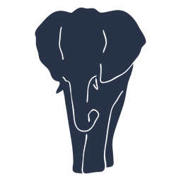 Vista frontal de elefante Diseño PNG