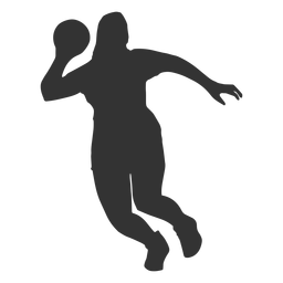 Female handball jumping silhouette PNG Design