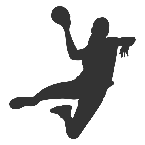 Female handball jumping with ball
