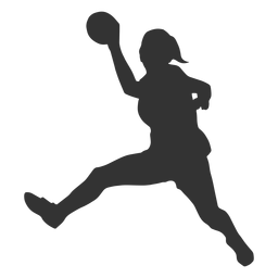 Handball Jumping Girl Silhouette PNG & SVG Design For T-Shirts