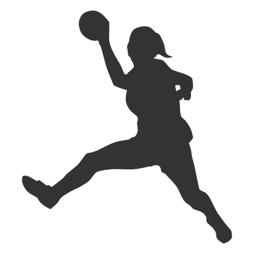 Handball springende M?dchenschattenbild PNG-Design
