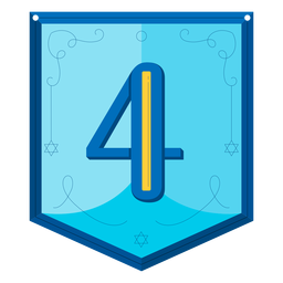 A guirlanda de Hanukkah numera quatro Desenho PNG