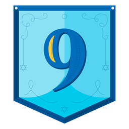 Hanukkah garland numbers nine PNG Design