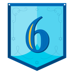 A guirlanda de Hanukkah numera seis Desenho PNG