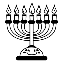 Menorá de Hanukkah bonito Desenho PNG