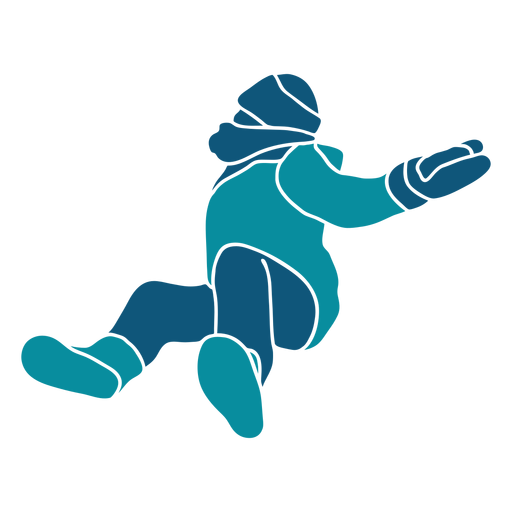 Kid fell in the snow character PNG Design