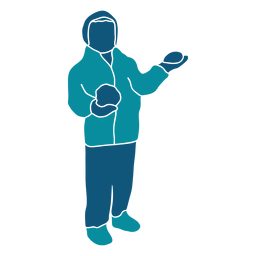 Kind das Schneeballballcharakter hält PNG-Design