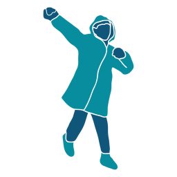 Kind das sich darauf vorbereitet Schneeballcharakter zu werfen PNG-Design