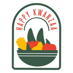 Kwanzaa badges fruits lettering PNG Design