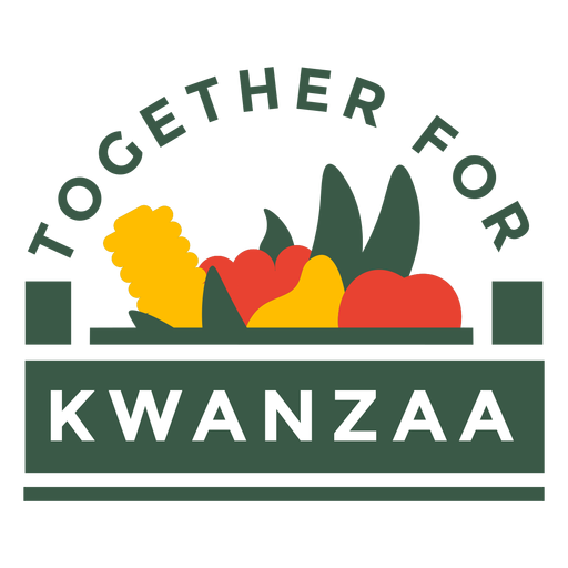 Kwanzaa-Abzeichen zusammen für Kwanzaa-Schriftzug PNG-Design