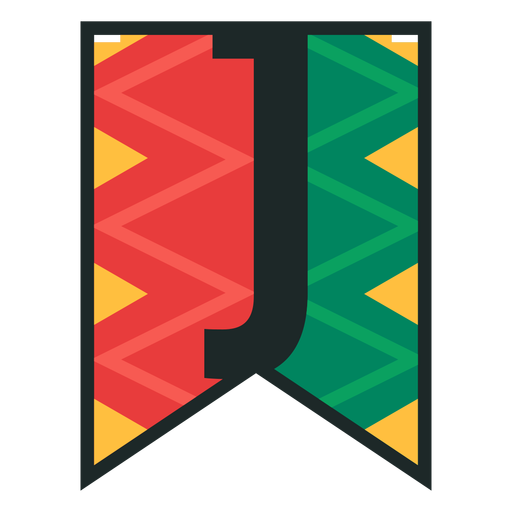 Kwanzaa Banner Buchstaben j PNG-Design