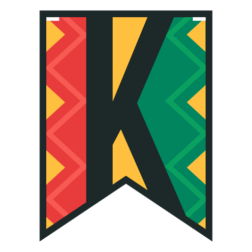 Kwanzaa Banner Buchstaben k PNG-Design