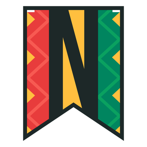 Kwanzaa Banner Buchstaben n PNG-Design