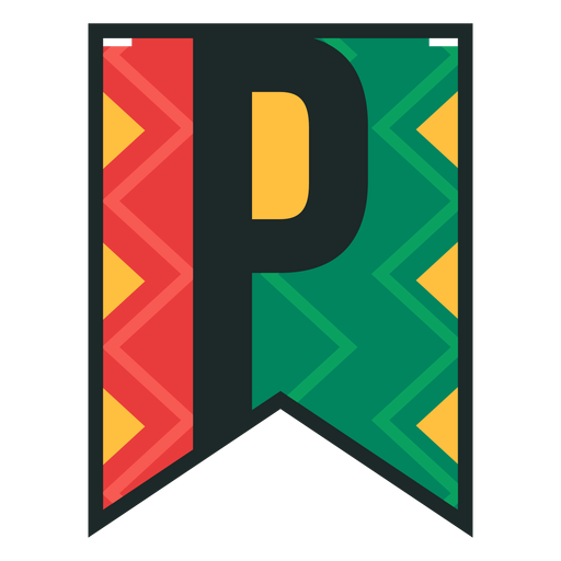 Kwanzaa Banner Buchstaben p PNG-Design